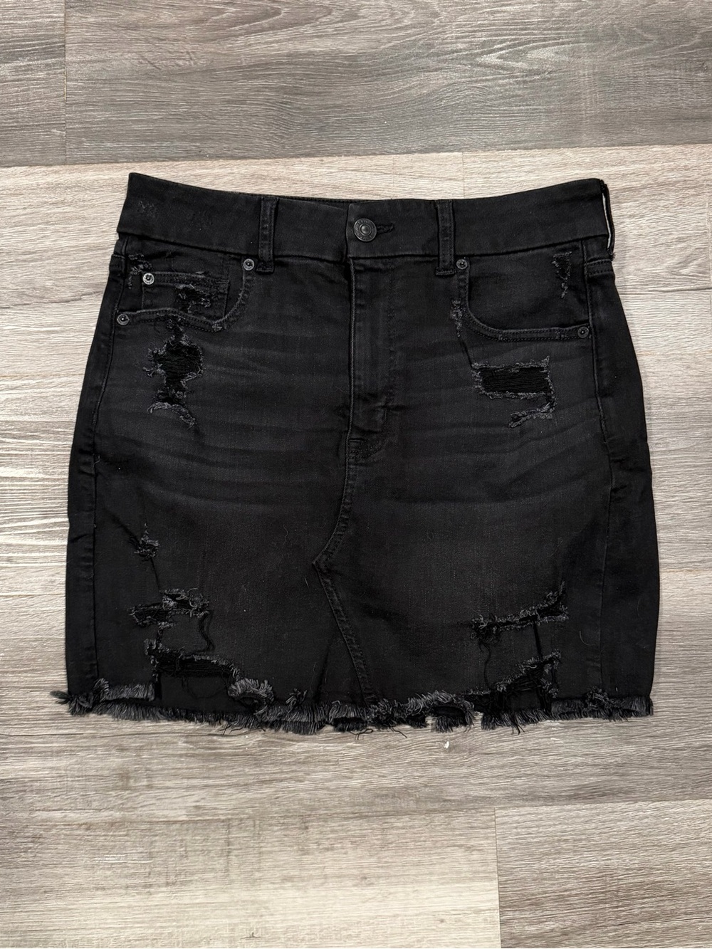 American Eagle Womens Next Level Stretch Curvy Hi-Rise Black Mini Skirt SIze 12
